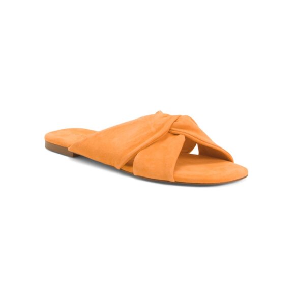 YOSI SAMRA Tangerine Suede Nadia Slide Sandals - Picture 1 of 2